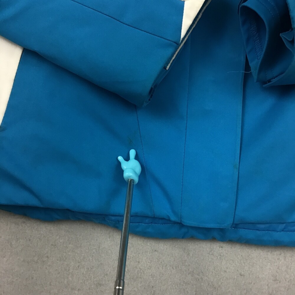 Spyder Ski Jacket Women 6 Large Blue White Solid Insulated Winter Coat Zip * - Picture 4 of 13